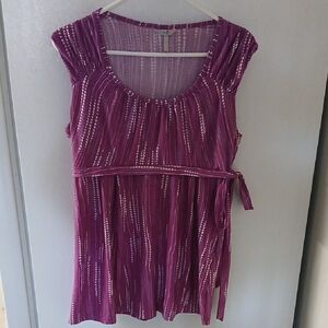 Metro 7 Purple Patterned Sleeveless Top